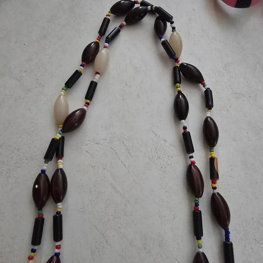 Boho Jewelry Lot Beaded Necklace Charm Bracelets Hoop Earrings 5 Piece Set